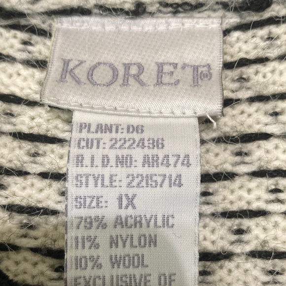 Koret Patterned Cardigan in Black, White, and Red - Picture 2 of 9